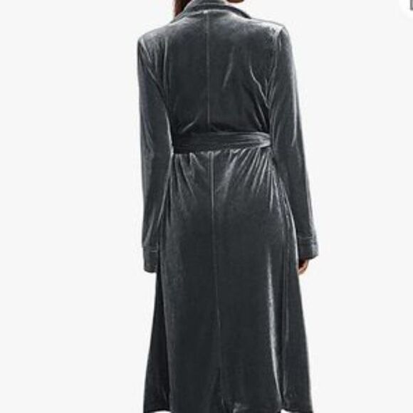 NEW Velvet Open Front Cardigan Coat With Belt - Picture 4 of 6